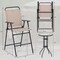Costway 3PCS Patio Bistro Set Folding Chairs Round Bar Table with 1.6'' Umbrella Hole Yard